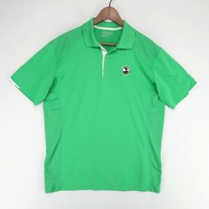 Nike Pebble Beach Polo Shirt Mens L Green Golf Links Short Sleeve Dri Fit